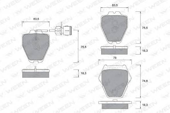 Комплект тормозных колодок, дисковый тормоз WEEN 151-1025