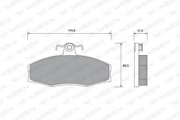 Комплект тормозных колодок, дисковый тормоз WEEN 151-1016