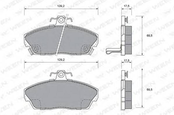 Комплект тормозных колодок, дисковый тормоз WEEN 151-1024