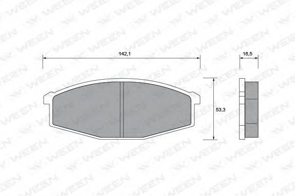 Комплект тормозных колодок, дисковый тормоз WEEN 151-1416