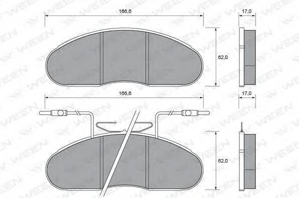 Комплект тормозных колодок, дисковый тормоз WEEN 151-1619