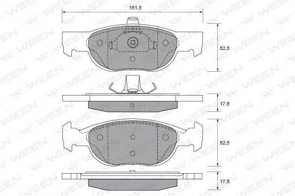 Комплект тормозных колодок, дисковый тормоз WEEN 151-1830