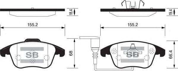 FI.BA FBP2264 Комплект тормозных колодок, дисковый тормоз