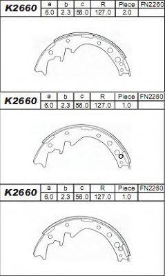 ASIMCO K2660 Комплект тормозных колодок