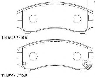 Комплект тормозных колодок, дисковый тормоз ASIMCO KD1713