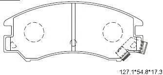 Комплект тормозных колодок, дисковый тормоз ASIMCO KD3763