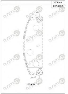 ASIMCO KD6568 Комплект тормозных колодок, дисковый тормоз