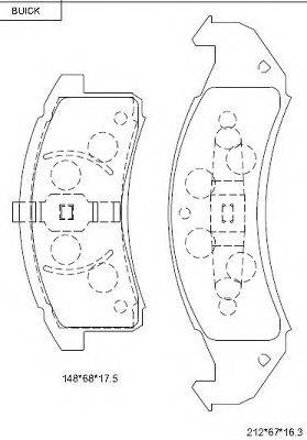 Комплект тормозных колодок, дисковый тормоз ASIMCO KD6609