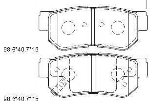 Комплект тормозных колодок, дисковый тормоз ASIMCO KD9704