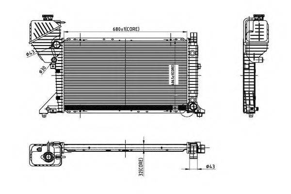 Радиатор, охлаждение двигателя ORDONEZ 2066039