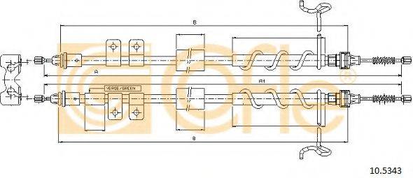 Трос, стояночная тормозная система COFLE 10.5343