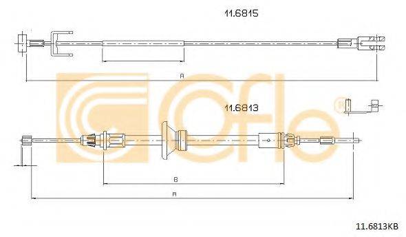 COFLE 116813KB Трос, стояночная тормозная система
