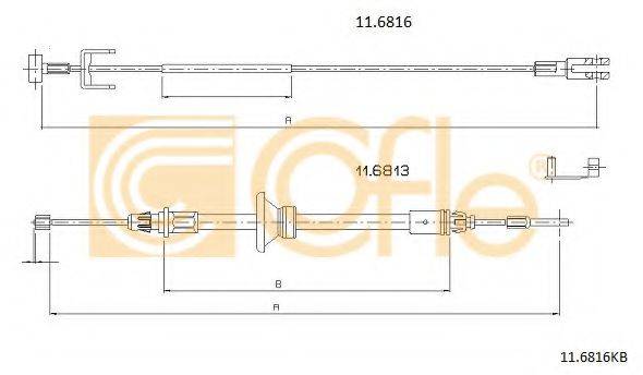 Трос, стояночная тормозная система COFLE 11.6816KB