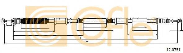 Трос, стояночная тормозная система COFLE 12.0751