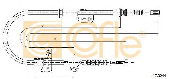 COFLE 170244 Трос, стояночная тормозная система