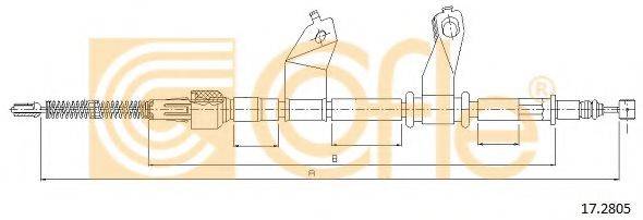 Трос, стояночная тормозная система COFLE 17.2805