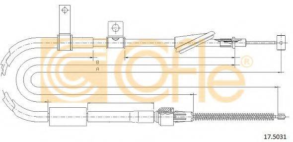 Трос, стояночная тормозная система COFLE 17.5031