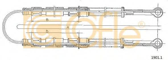 Трос, стояночная тормозная система COFLE 1901.1