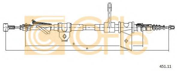 Трос, стояночная тормозная система COFLE 451.11