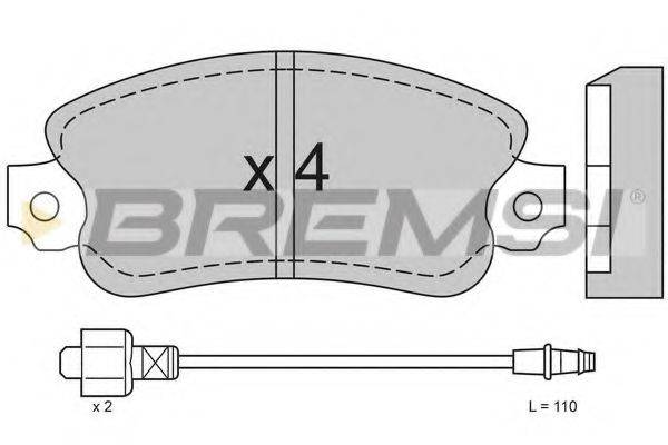 Комплект тормозных колодок, дисковый тормоз BREMSI BP2127