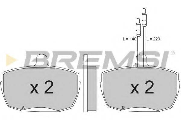 Комплект тормозных колодок, дисковый тормоз BREMSI BP2204