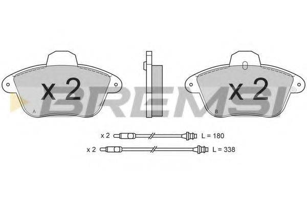 Комплект тормозных колодок, дисковый тормоз BREMSI BP2521