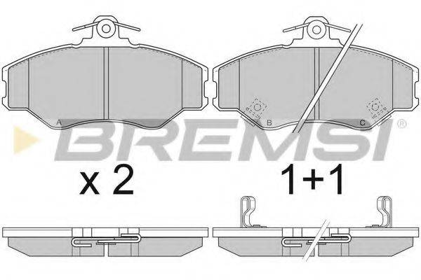 Комплект тормозных колодок, дисковый тормоз BREMSI BP2708