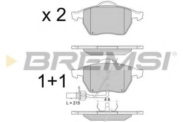 Комплект тормозных колодок, дисковый тормоз BREMSI BP2816