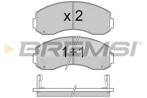 Комплект тормозных колодок, дисковый тормоз BREMSI BP3044