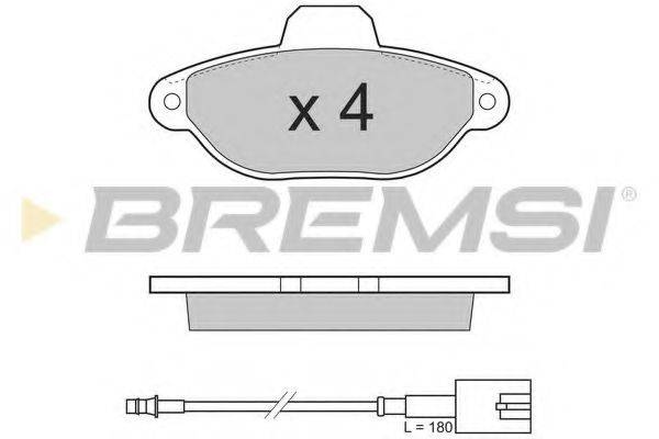 Комплект тормозных колодок, дисковый тормоз BREMSI BP3326