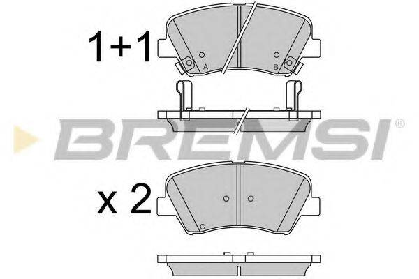 Комплект тормозных колодок, дисковый тормоз BREMSI BP3529