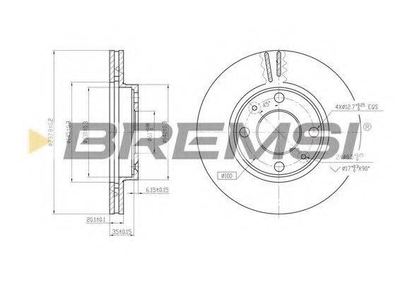 BREMSI DBA158V Тормозной диск