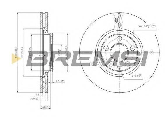 Тормозной диск BREMSI DBA760V
