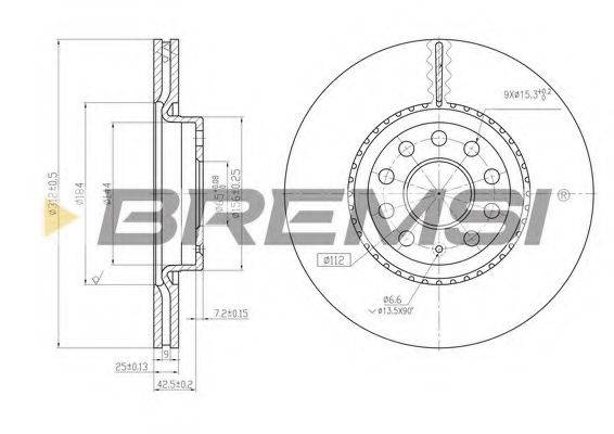 BREMSI DBB305V Тормозной диск