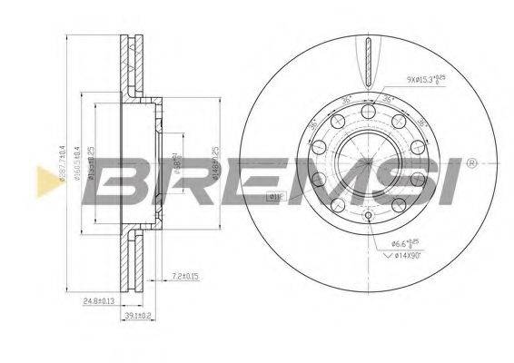 Тормозной диск BREMSI DBB706V