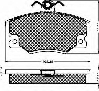 Комплект тормозных колодок, дисковый тормоз BSF 10235
