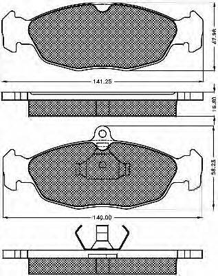 Комплект тормозных колодок, дисковый тормоз BSF 10345