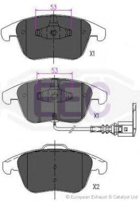 Комплект тормозных колодок, дисковый тормоз EEC BRP1651