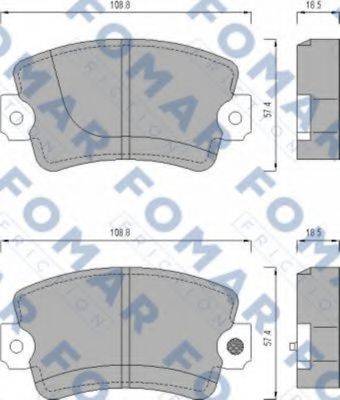 Комплект тормозных колодок, дисковый тормоз FOMAR FRICTION FO 429081