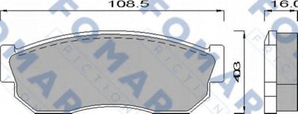 Комплект тормозных колодок, дисковый тормоз FOMAR FRICTION FO 432181