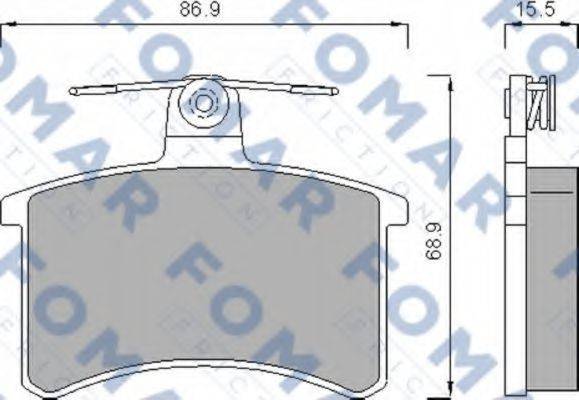 Комплект тормозных колодок, дисковый тормоз FOMAR FRICTION FO 436981