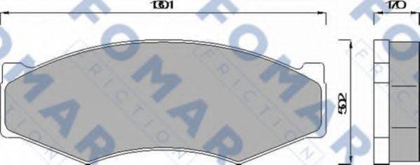 Комплект тормозных колодок, дисковый тормоз FOMAR FRICTION FO 441581