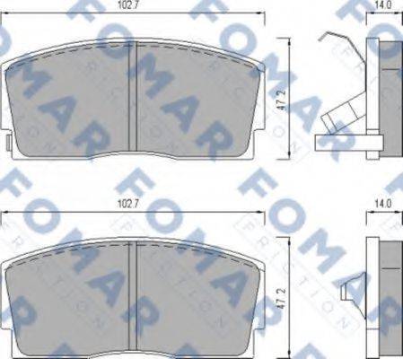 Комплект тормозных колодок, дисковый тормоз FOMAR FRICTION FO 447281