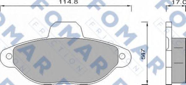 Комплект тормозных колодок, дисковый тормоз FOMAR FRICTION FO 482881