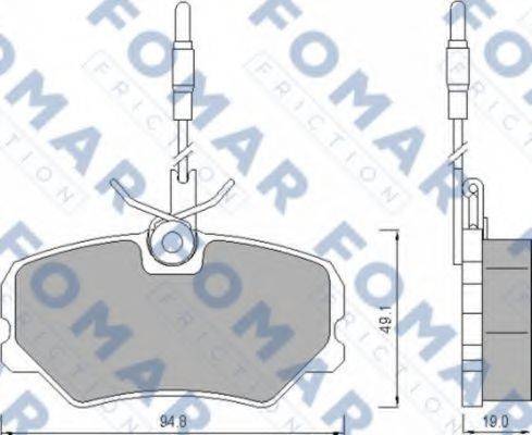 Комплект тормозных колодок, дисковый тормоз FOMAR FRICTION FO 492281