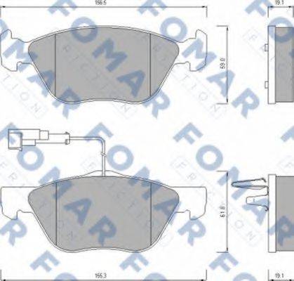 Комплект тормозных колодок, дисковый тормоз FOMAR FRICTION FO 635381