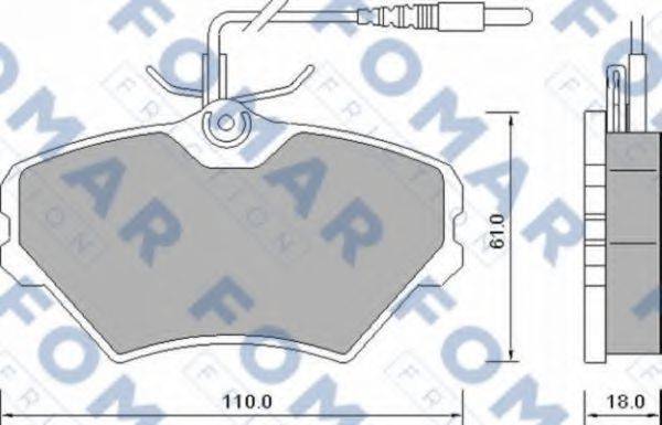 Комплект тормозных колодок, дисковый тормоз FOMAR FRICTION FO 643681