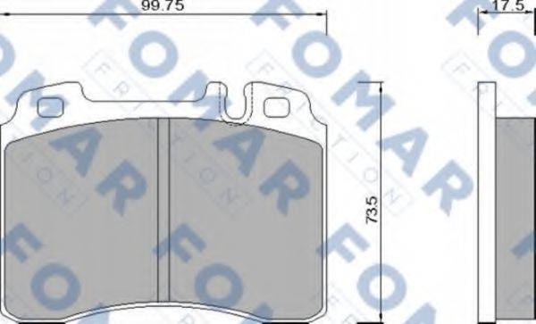 Комплект тормозных колодок, дисковый тормоз FOMAR FRICTION FO 668081