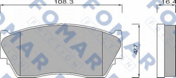 Комплект тормозных колодок, дисковый тормоз FOMAR FRICTION FO 669281
