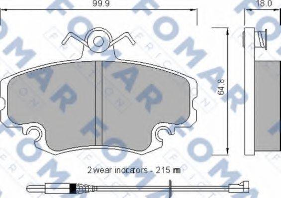 Комплект тормозных колодок, дисковый тормоз FOMAR FRICTION FO 724281